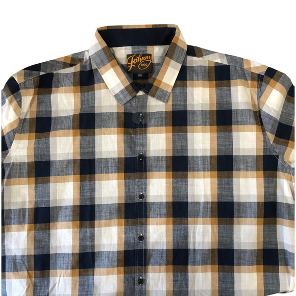 Johnny Bigg Checker Print 100 % Cotton Button Down Shirt Top plus Size 6xl NWOT - Picture 4 of 9